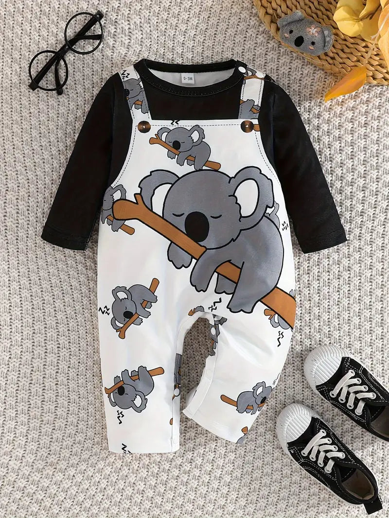 Baby Boys Casual & Cute Fake Two Long Sleeve Bodysuit