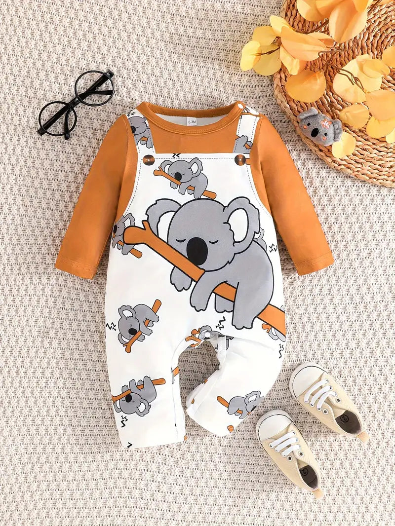 Baby Boys Casual & Cute Fake Two Long Sleeve Bodysuit